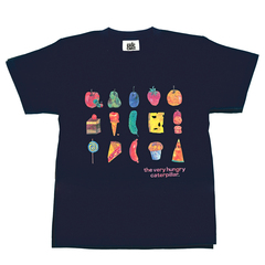 (XL） はらぺこあおむし Tシャツ フルーツ＆ジャンク 紺