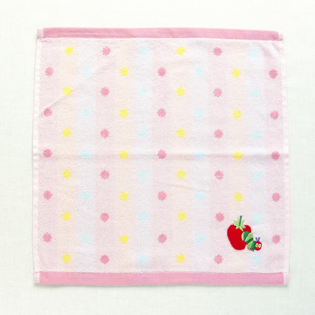 はらぺこあおむし オーガニックウォッシュタオル キャンディドット Pink 絵本ナビ