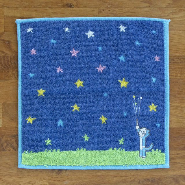 11ぴきのねこ プチタオル 花火キラキラ | 絵本ナビ ｜ グッズ・通販