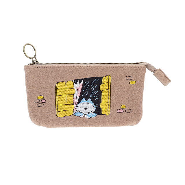 ねこのこ③ブックカバー、ポーチ Novels Pouch Sweat Nylon/ノベルズポーチスウェットナイロン