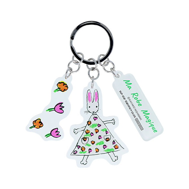 新品　わたしのワンピース　キーホルダー　絵本 わたしのワンピース 3連アクリルキーホルダー 花 | 絵本ナビ