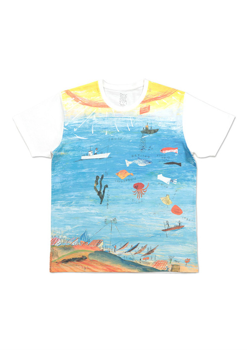 (S)荒井良二 Tシャツ たいようオルガン 海
