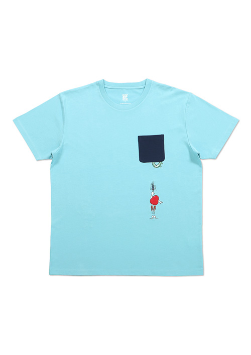 (S)かこさとし Tシャツ だるまちゃんと浮き輪