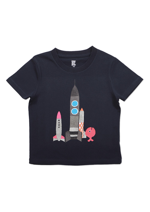 (110)五味太郎 Tシャツ きんぎょ ロケット