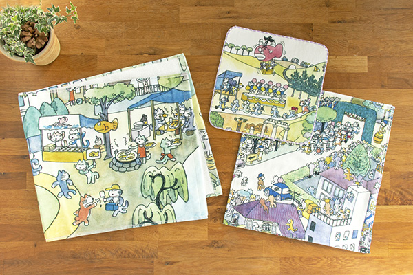 11ぴきのねこ マラソン大会 プチタオル | 絵本ナビ ｜ グッズ・通販