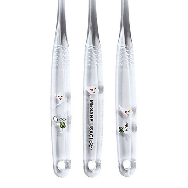 めがねうさぎ クリア歯ブラシ 3本セットの商品画像2