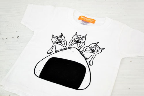 【絵本ナビ限定】オニじゃないよおにぎりだよ 100cmキッズTシャツ フロッキー